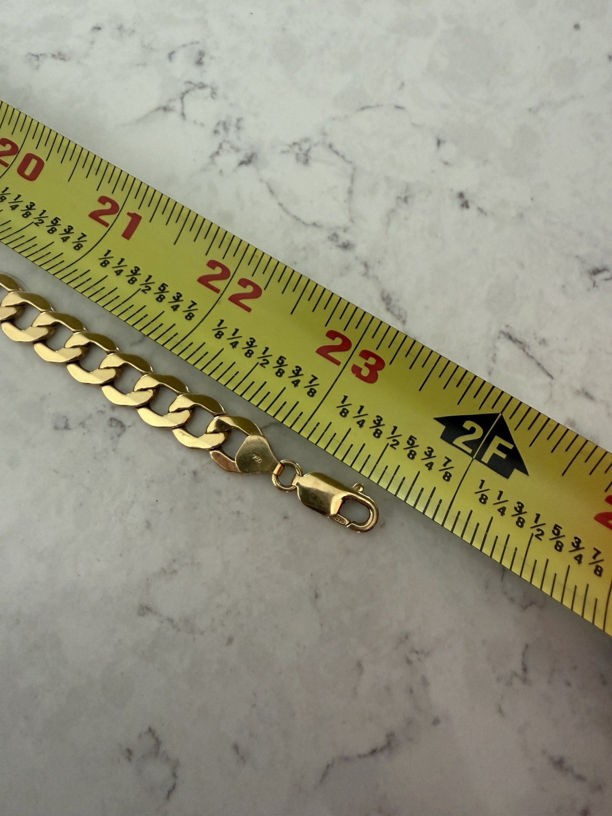 18k Cuban Link Solid Gold Chain 23 1/2” Dubai Souk 38 Grams