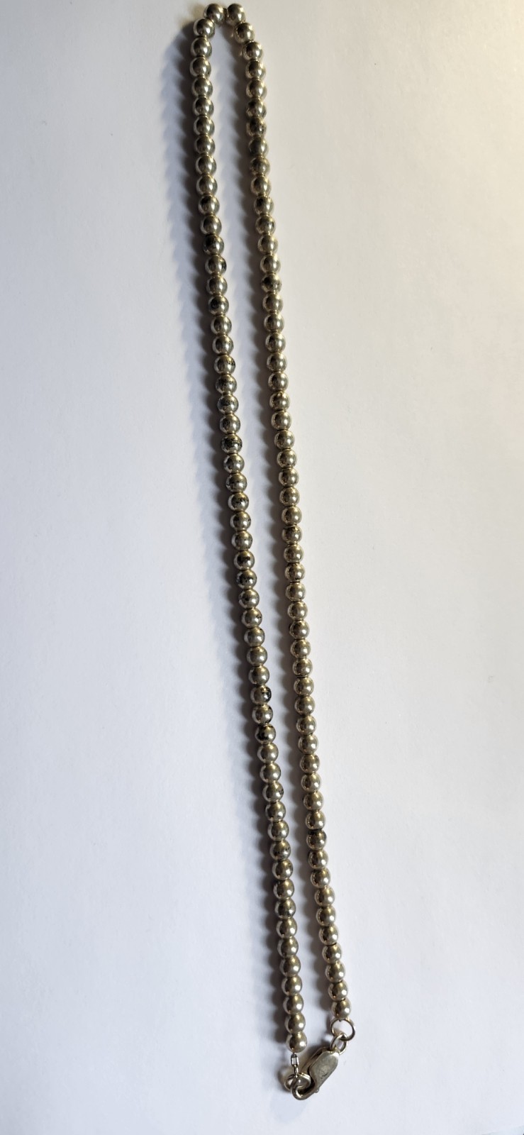 Vintage Bead on Chain 925 Sterling Silver 15 “Necklace 3MM