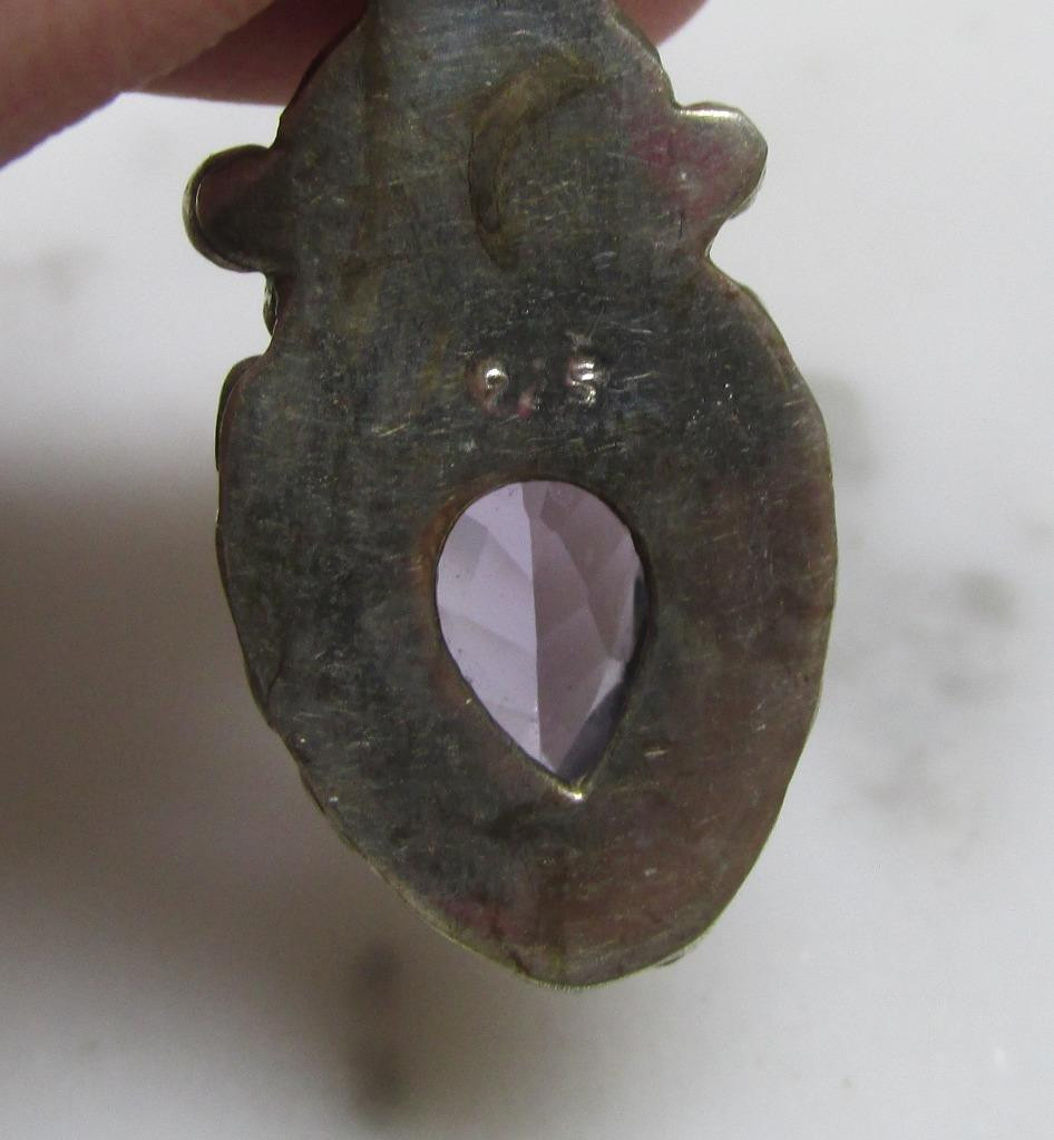 Unknown Stones Sterling Silver Dangle Pendant ~ 7.3grams ~ 4-I654