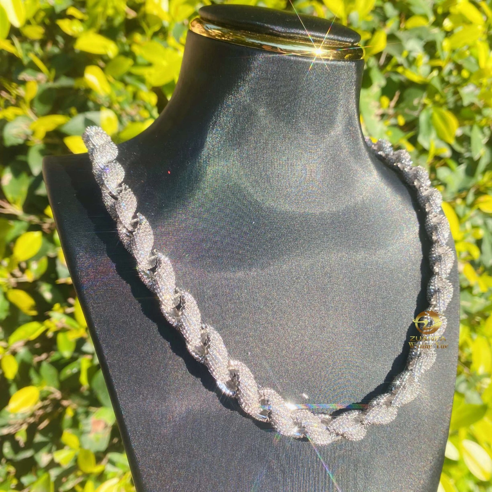 925 Sterling Silver Moissanite Rope Chain Necklace VVS Gift Unisex