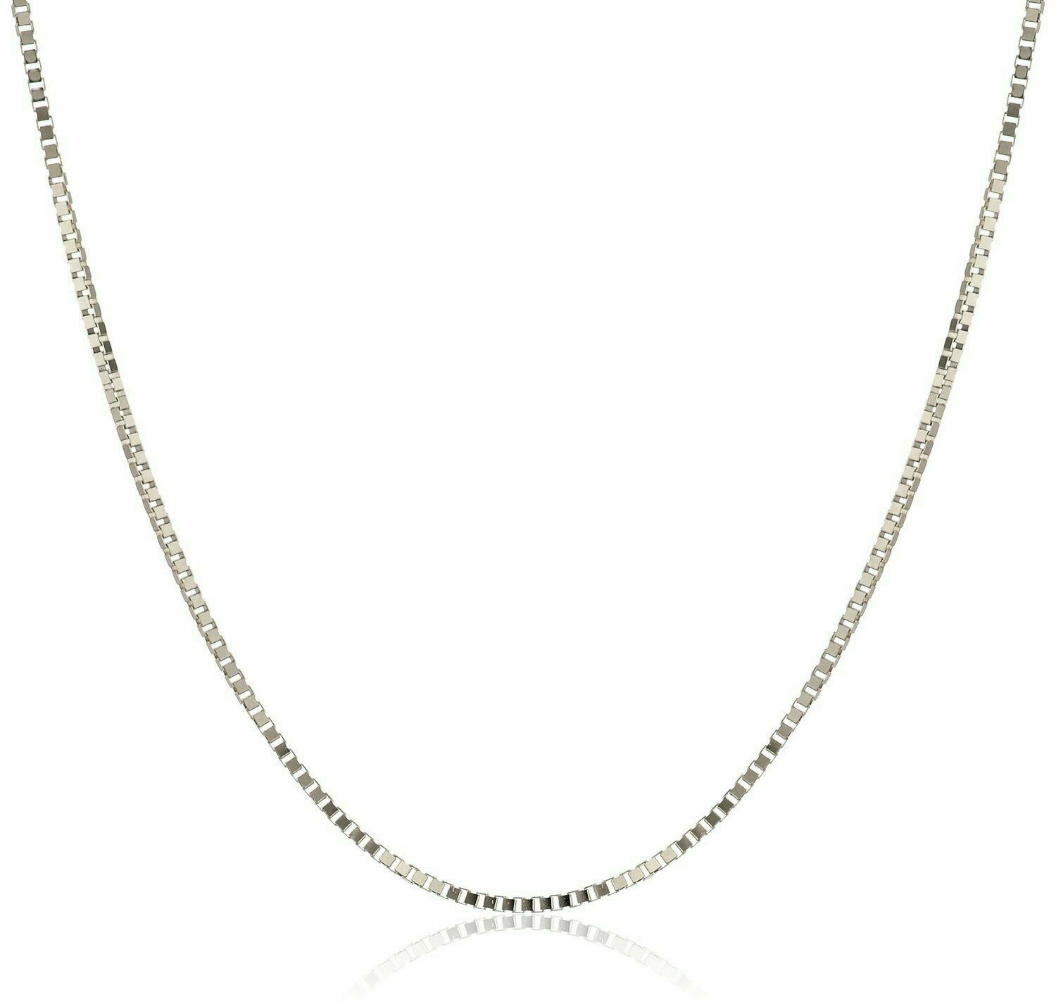 Italian 925 Sterling Silver 1mm Box Chain Necklace 16″- 30″