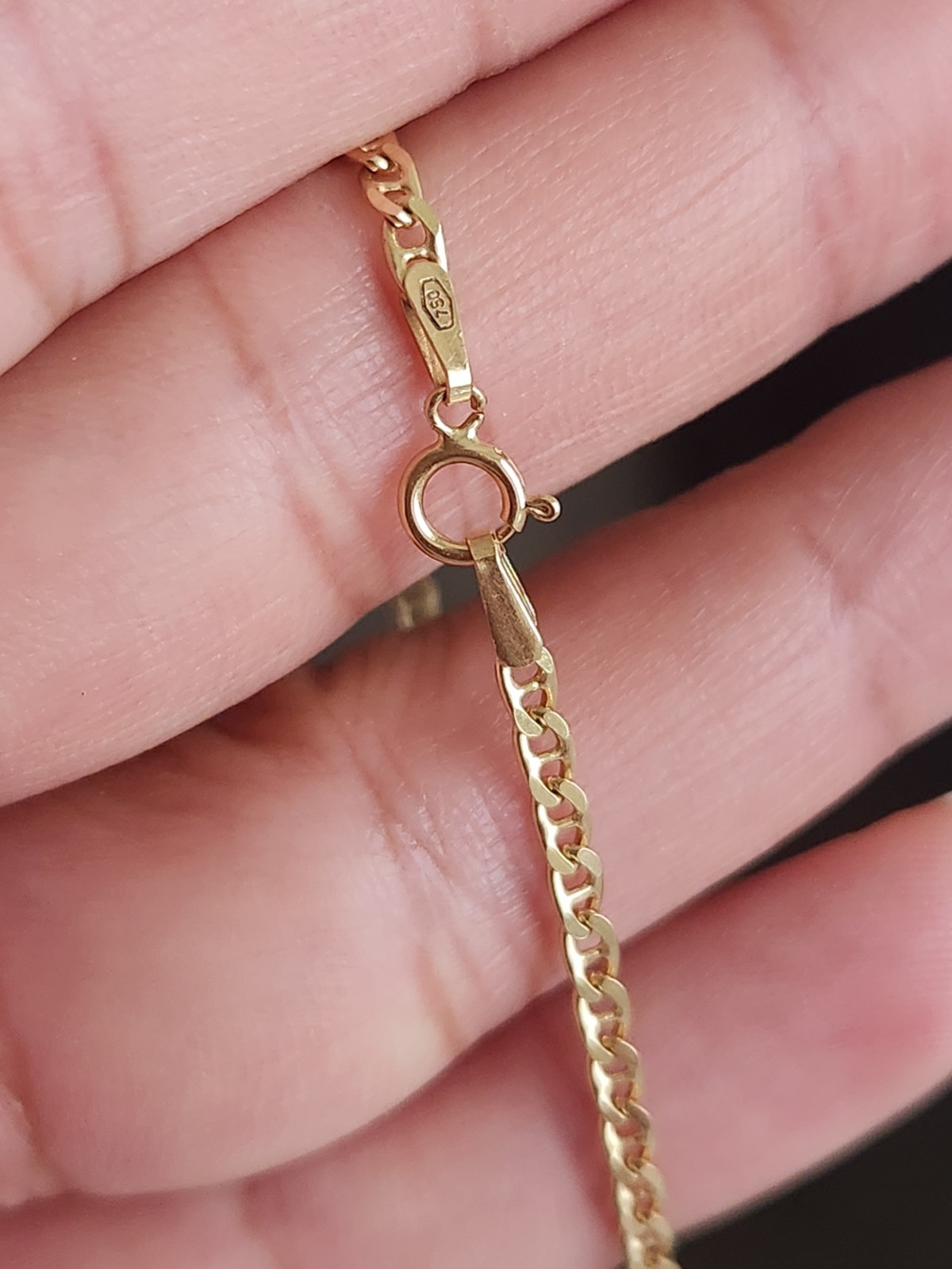 750 18K 750 (Italy?) Yellow Gold Cuban Links NECKLACE- ☆1236 VI/ 6.23 Grams