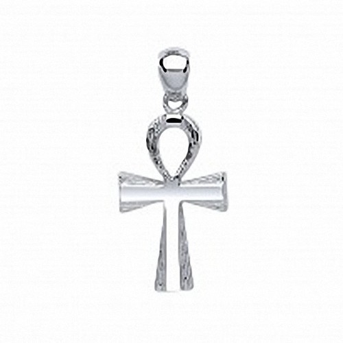 Sterling Silver Classic Egyptian Cross Pendant 925 Hallmark 30 x 13mm