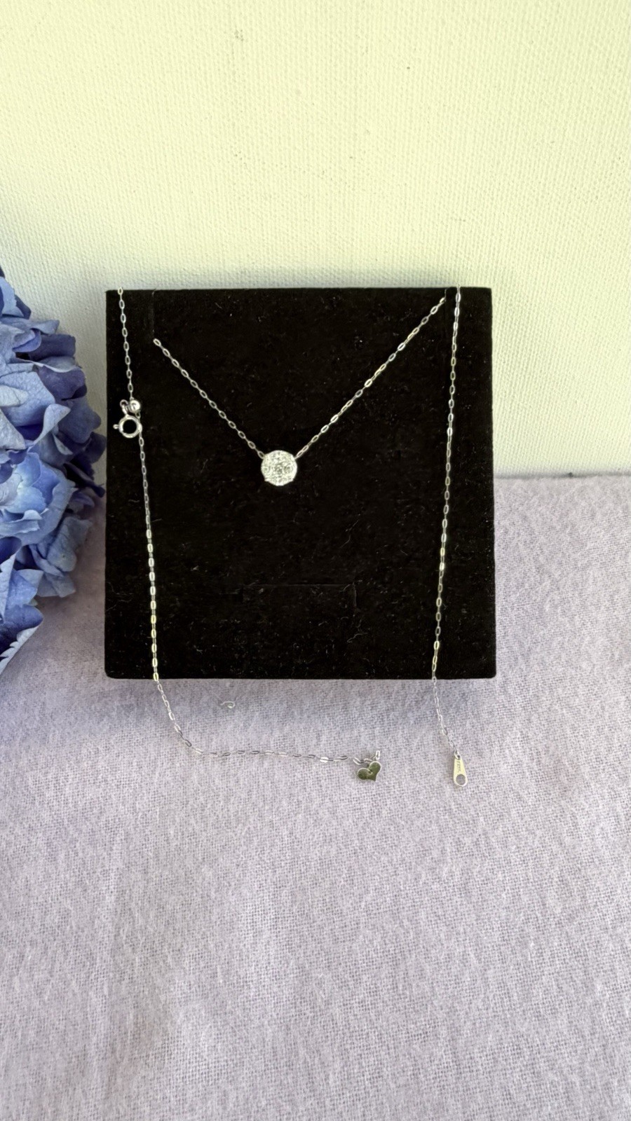 18K white gold Lab Grown Diamond Necklace with 0.50 carat diamond