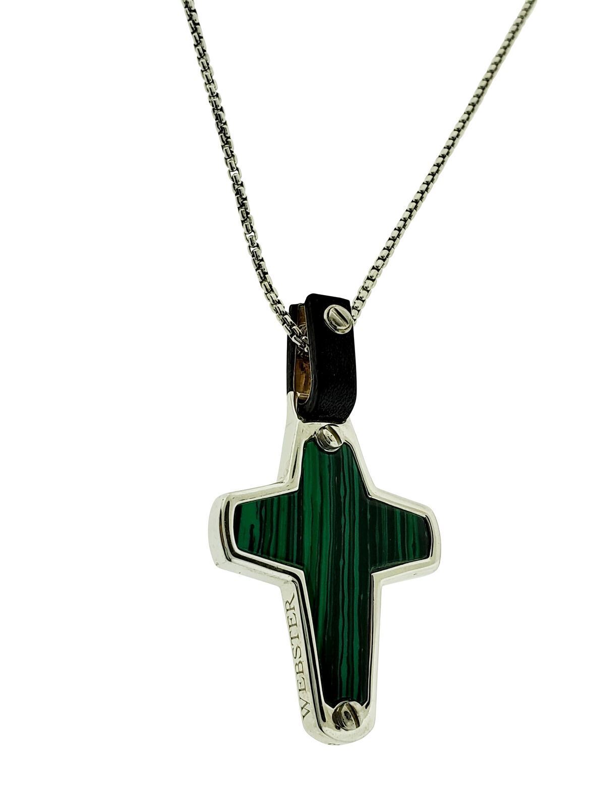 Stephen Webster England Made Me Malachite Cross Pendant silver unisex