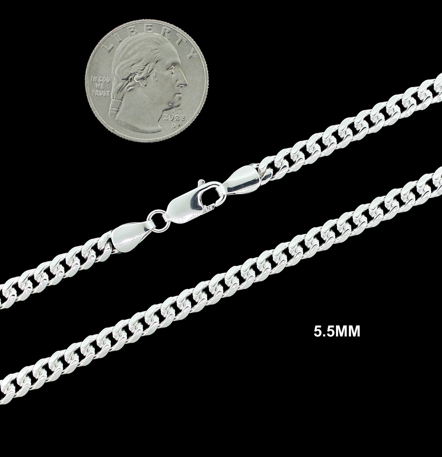 Real 925 SOLID Sterling Silver MIAMI CUBAN LINK CHAIN Necklace or Bracelet ITALY