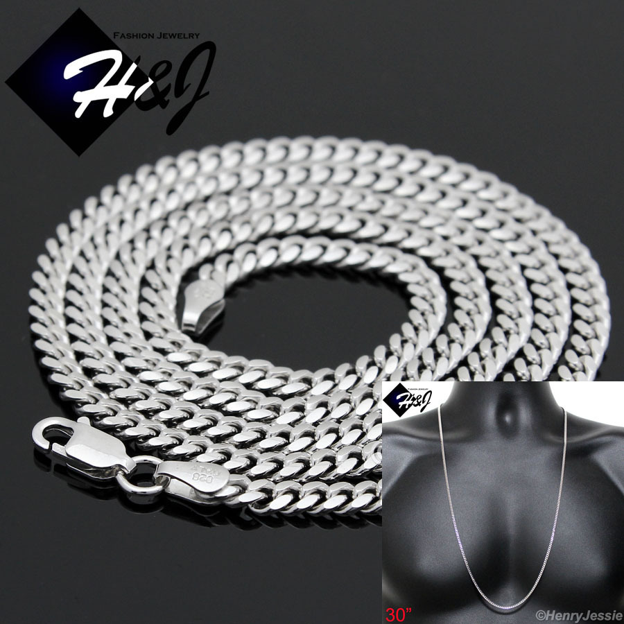30″MEN WOMEN 925 STERLING SILVER 3MM MIAMI CUBAN CURB LINK CHAIN NECKLACE*SN4