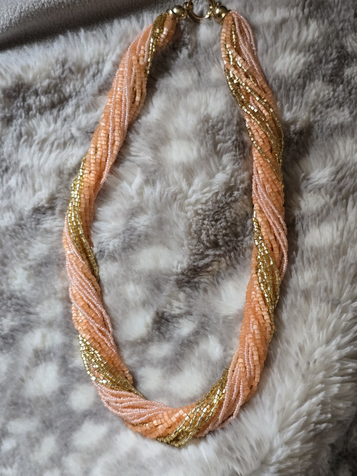$200 Ross Simons 18k/Sterling Silver Murano Coral Gold multi strand Necklace