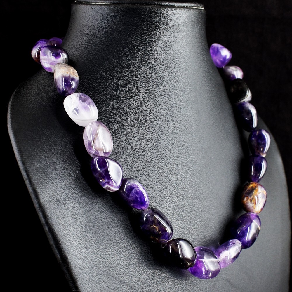 Most Beautiful Purple Amethyst 649.00 Cts Beaded Exclusive Necklace RK 14 E693