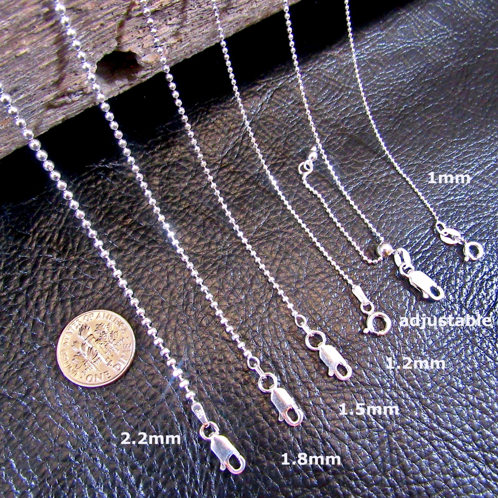 Solid 925 Sterling Silver Womens Italian Diamond Cut Ball Bead Chain Necklace