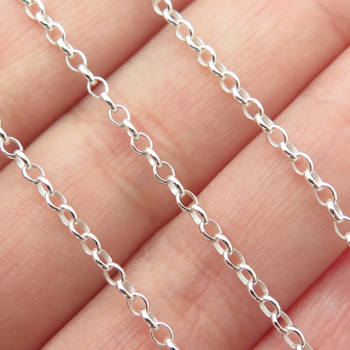 HAN 925 Sterling Silver Italy Rolo Chain Necklace 24″