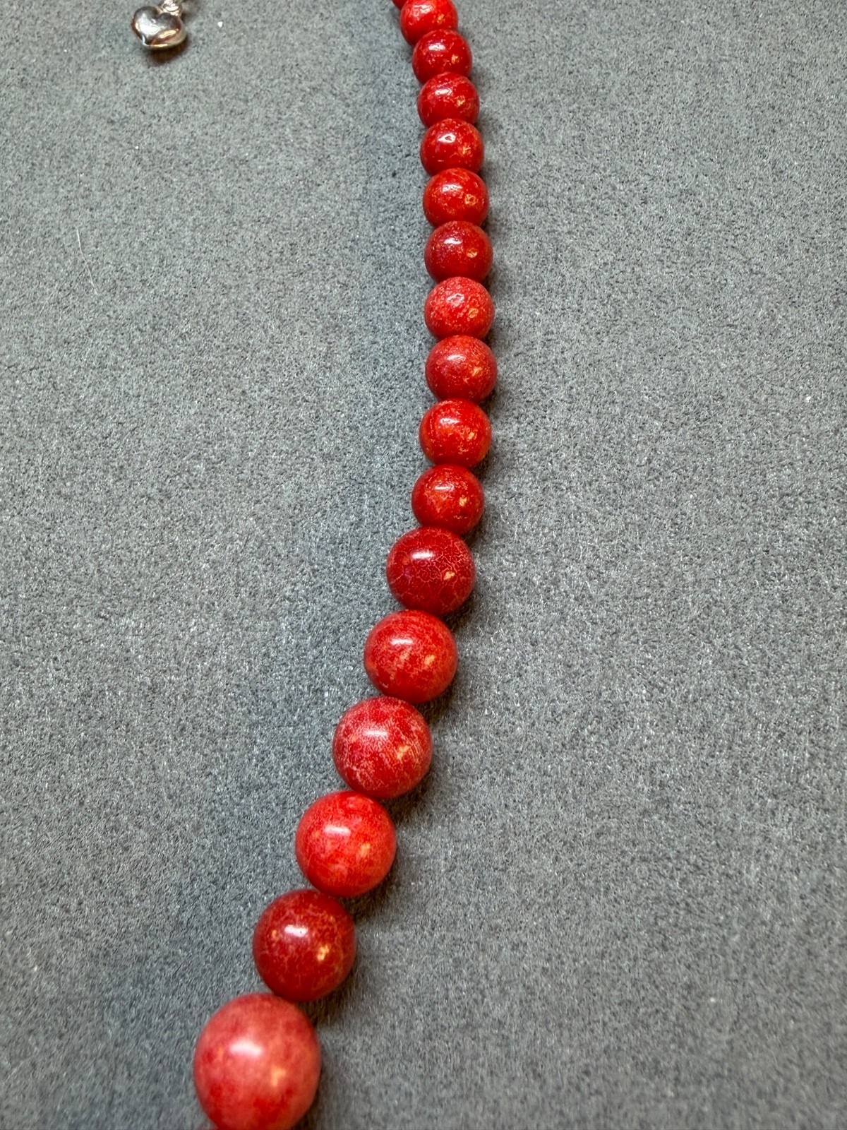 JAY KING Colors of Coral Hand Carved Sterling Silver Necklace Red Coral 18-21 in