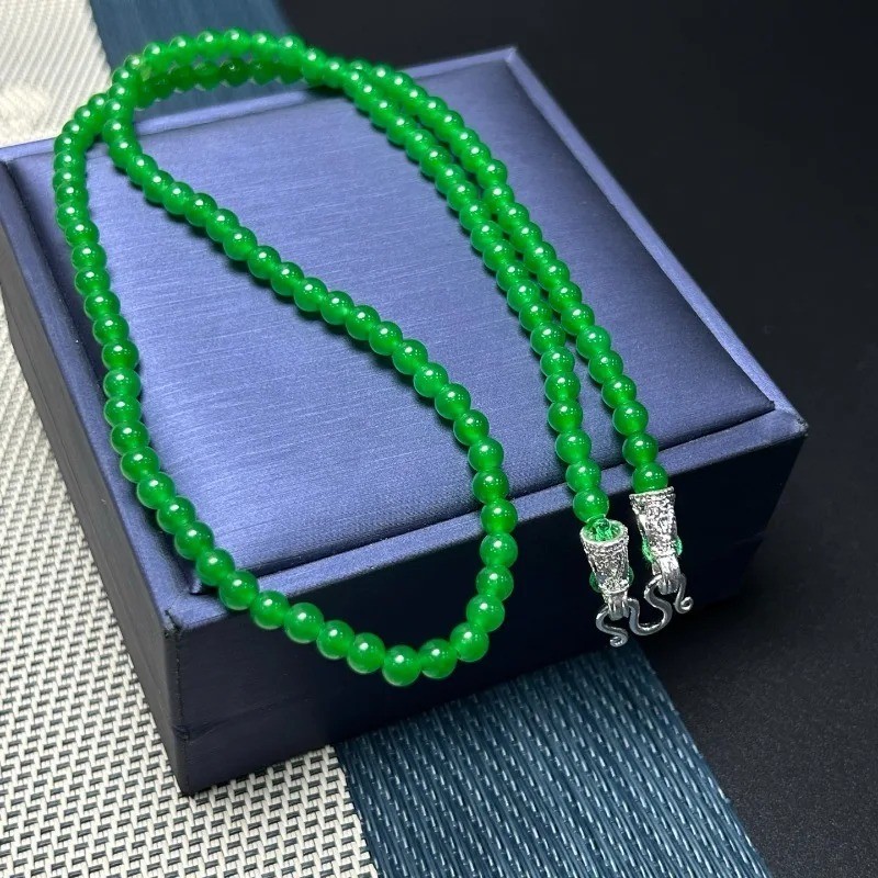 High Quality Natural Ice Quartzite Jade Necklace Versatile Fashion Mother Chain