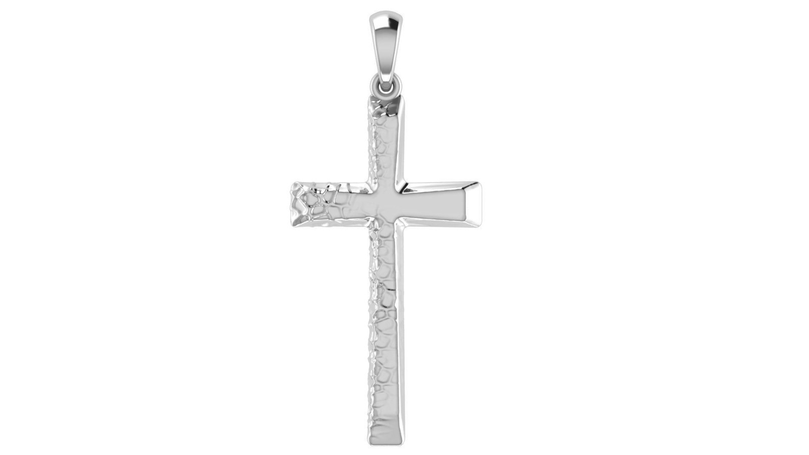 Nugget Cross Pendant 999 Fine Silver 30mm Handmade USA Christian