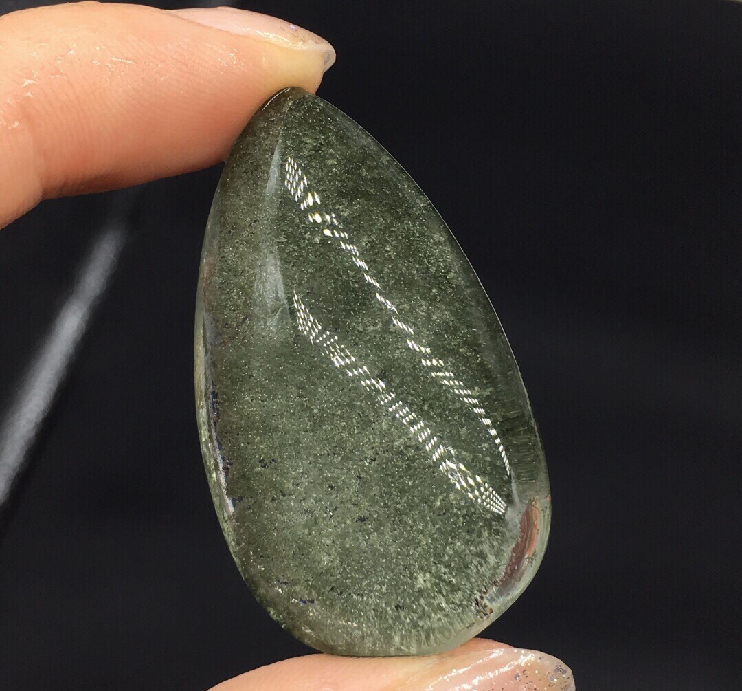 US SELLER Natural Green Phantom Quartz Pendant Teardrop Brazil Grade AA Crystal