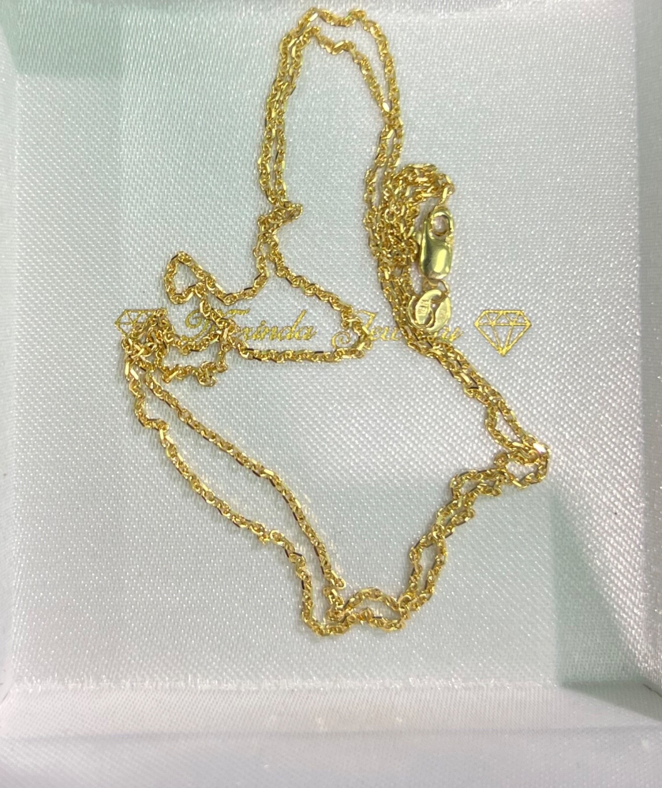 18k Solid Yellow Gold Small Anchor Chain Necklace for Unisex Kid Adult