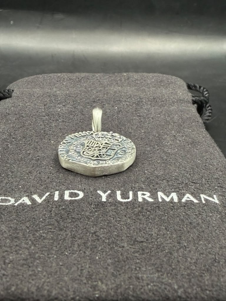 David Yurman Sterling Silver Shipwreck Coin Amulet Pendant