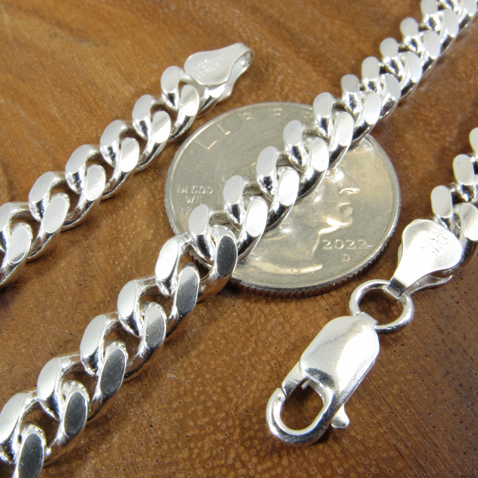 Real Solid Genuine 925 Sterling Silver Men’s Italian MIAMI CUBAN Hip Hop Chain