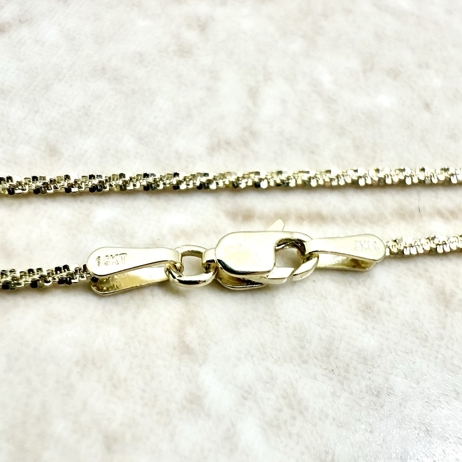 Solid 14K Yellow Gold Chain Necklace – 20 In Gold Chain – 14K Gold Sparkle Chain