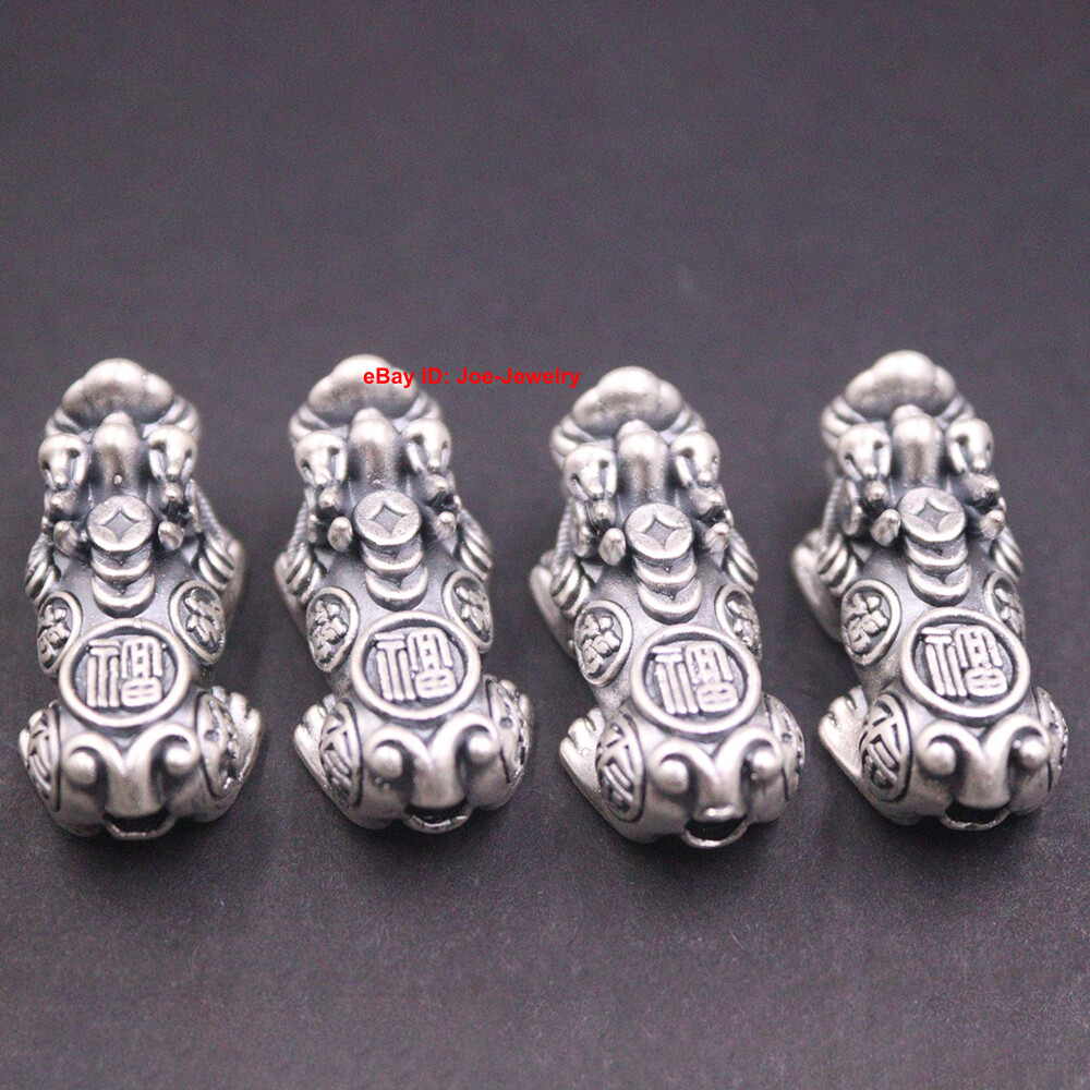 Real 999 Fine Silver Pendant Dragon-Son Rich Pixiu Small Pendant 32mm L (1pcs)