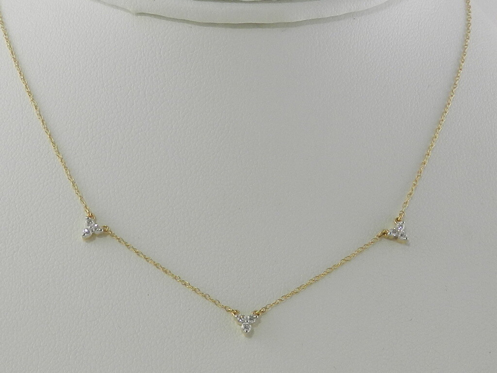 Elsie May Diamond Mini Cluster Choker Necklace (1/8 Ct. T.w.) in 14k Gold