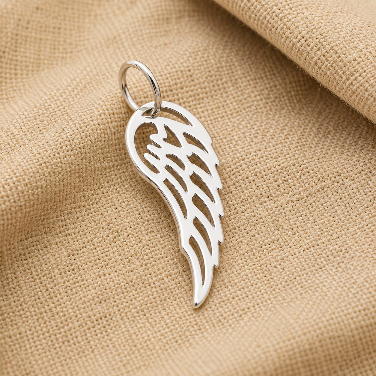 Angel Wing Pendant Necklace, 925 Sterling Silver Angel Wing Charm