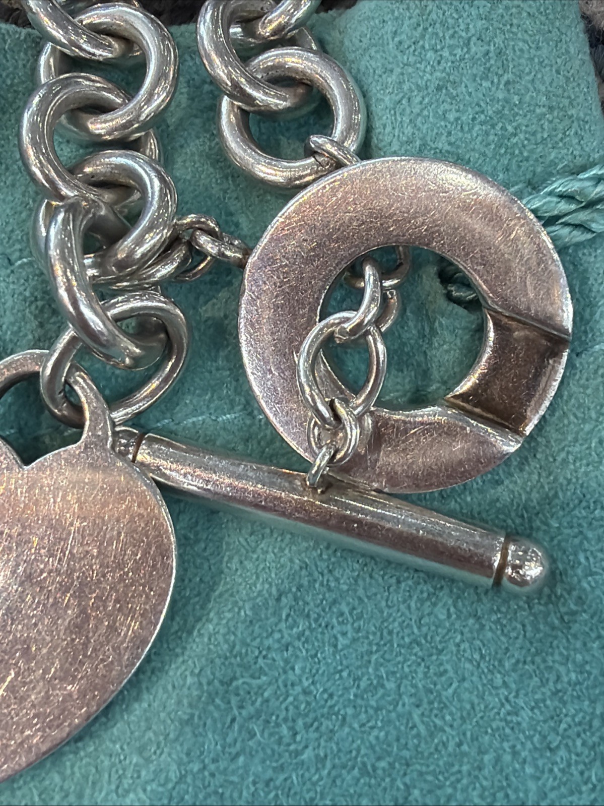 Authentic Tiffany & Co. Return to Tiffany Heart Tag Toggle Necklace 16” W/ Pouch