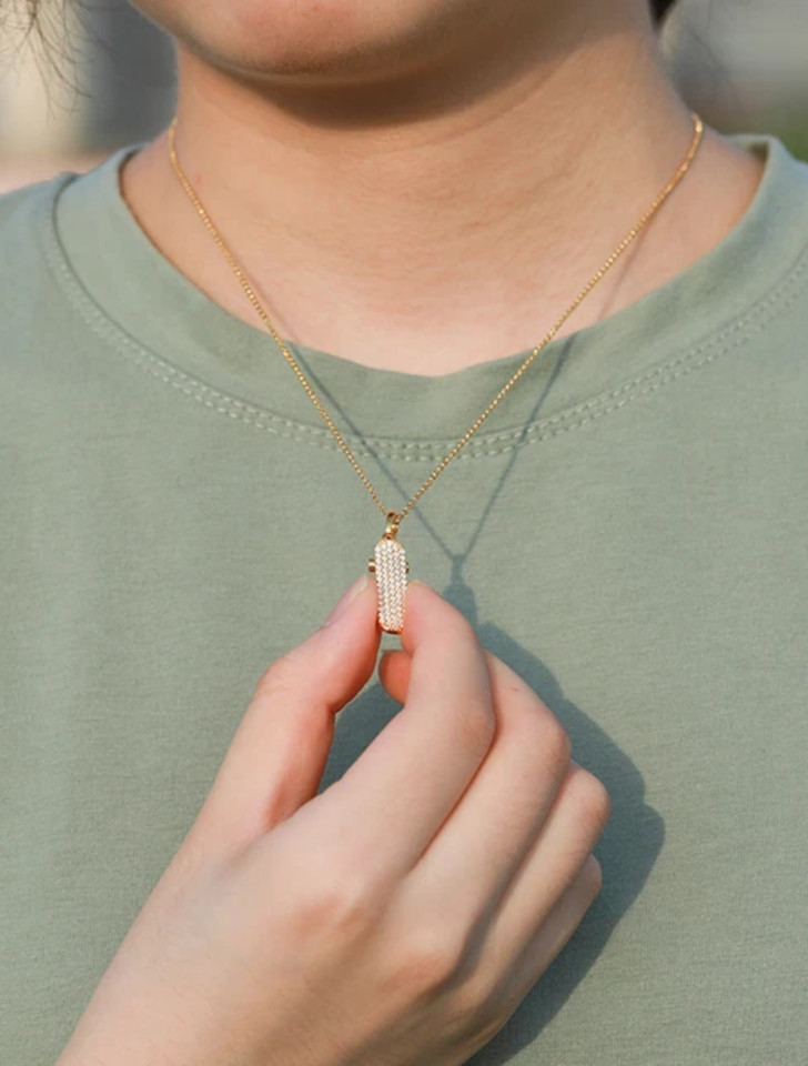 Skateboard Necklace Pendant For Men 925 Silver Moissanite Christmas Gift For Him