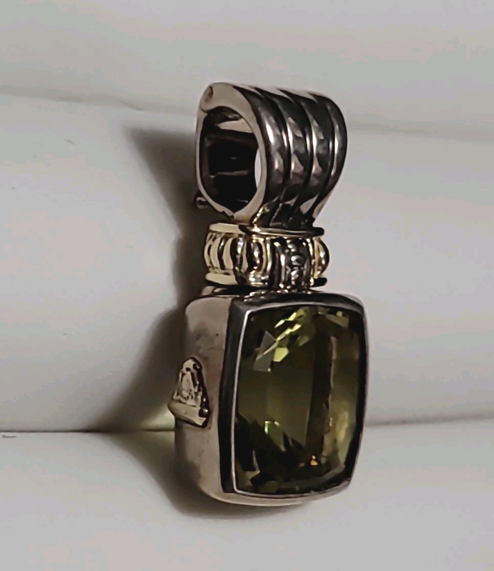 Lagos Caviar Pendant Sterling Silver & 18k Yellow Gold w/ Faceted Citrine