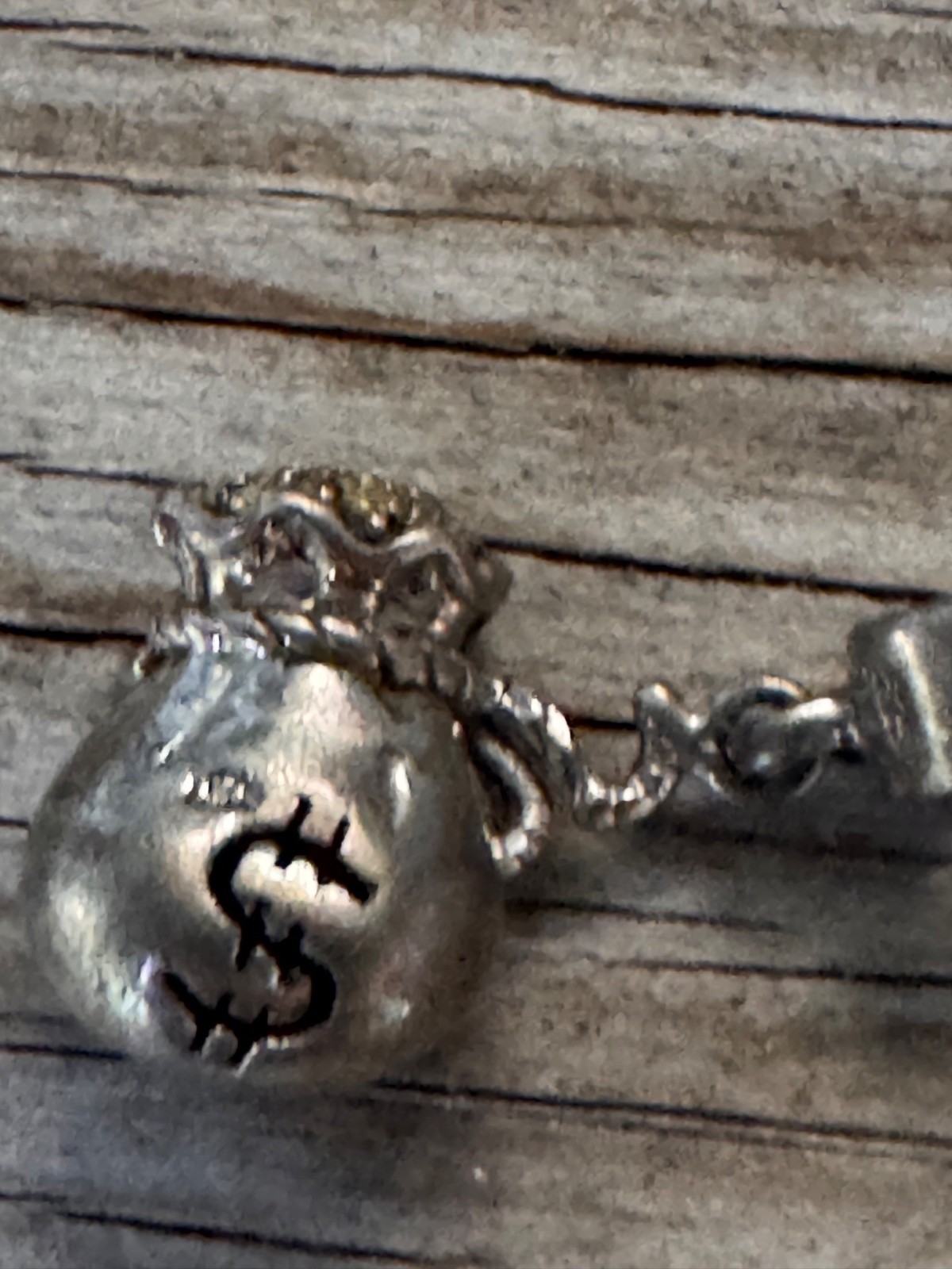 Sterling Silver Money Bag Elephant Charm Pendant 925 Good Luck Prosperity 1”