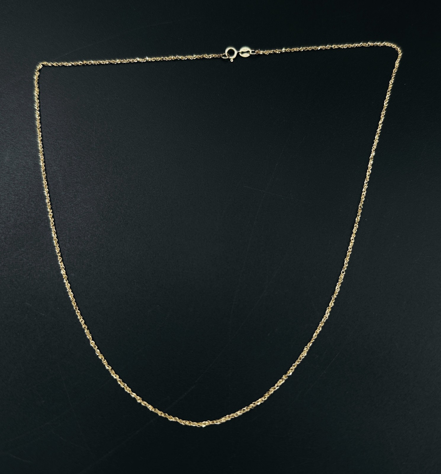 10K Yellow Gold Diamond-cut Prince of Wales Link Chain Necklace, 1.1mm, 17 3/4″