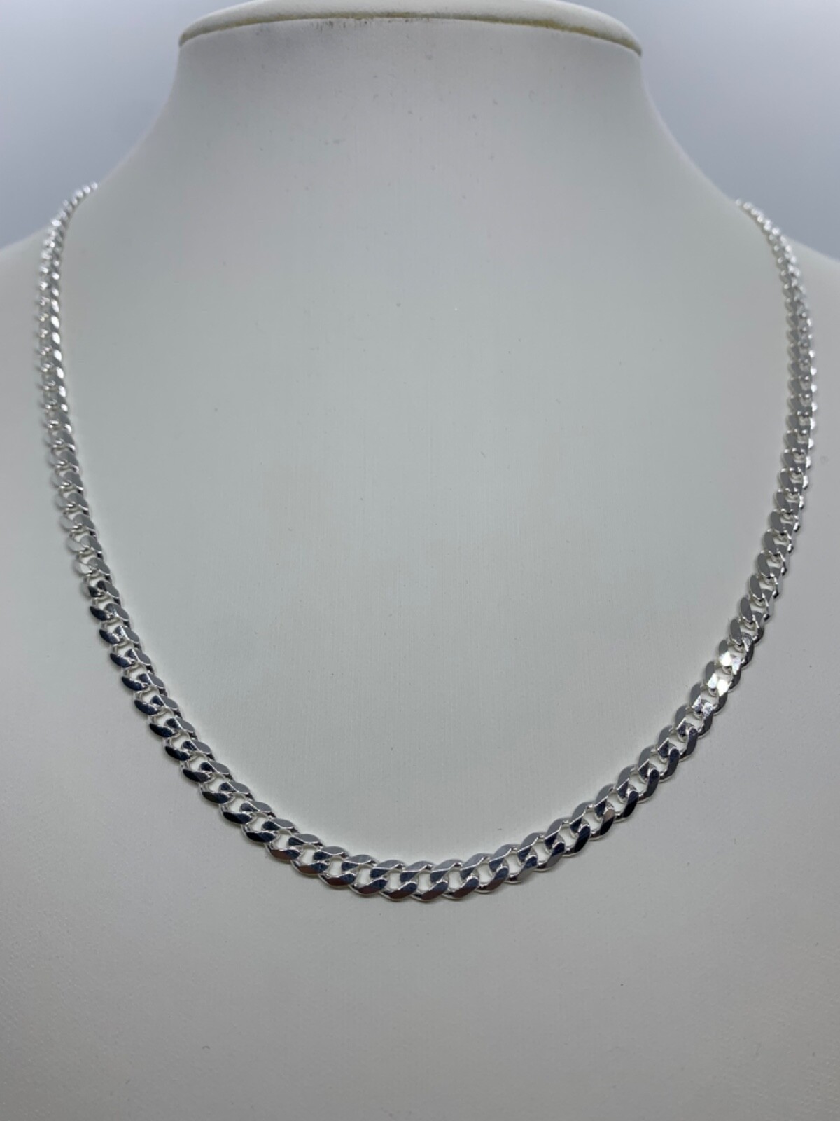 925 Sterling Silver 4mm Cuban Link Chain Necklace Men’sWomen’s 16-36″ made Italy