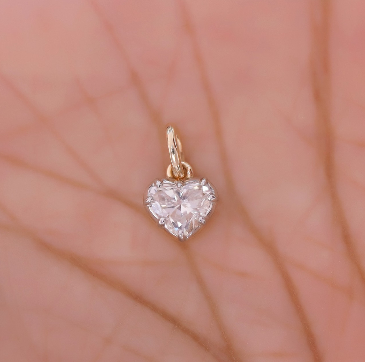 1 Ct IGI Heart Cut Diamond Solitaire Pendant 14K Yellow Gold Lab Grown