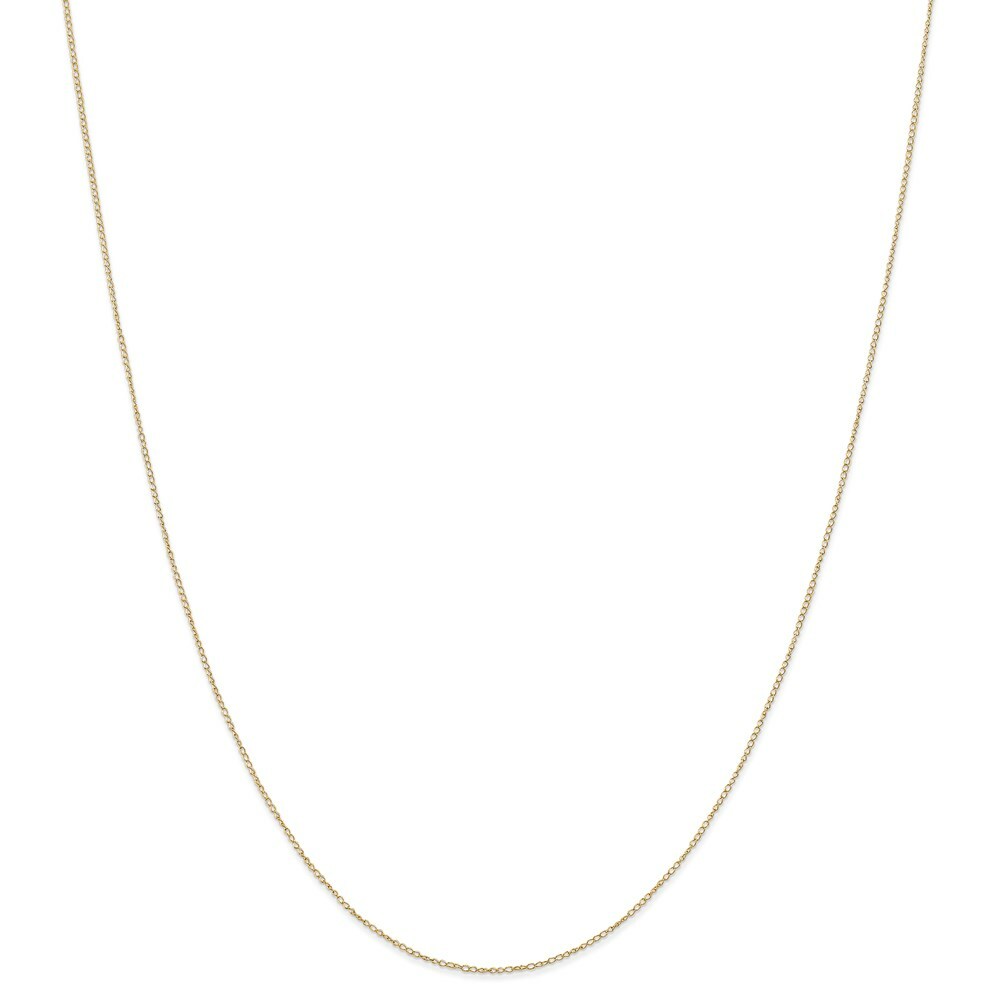 Real 14kt Yellow Gold 18 inch Carded .42mm Curb with Spring Ring Clasp Chain