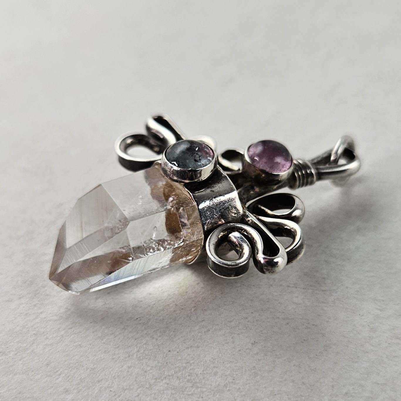 Sterling Silver Clear Crystal Pendant 6.7g [8923]