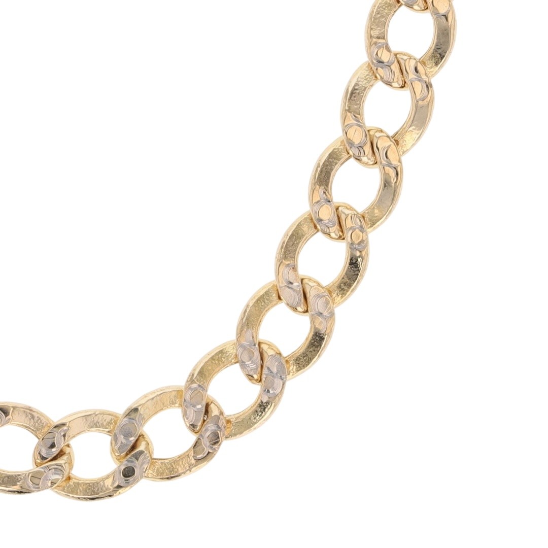 5.2mm Diamond-Cut Curb Link Chain 26″ Necklace 14k Multi-Tone Gold 12.69 Grams