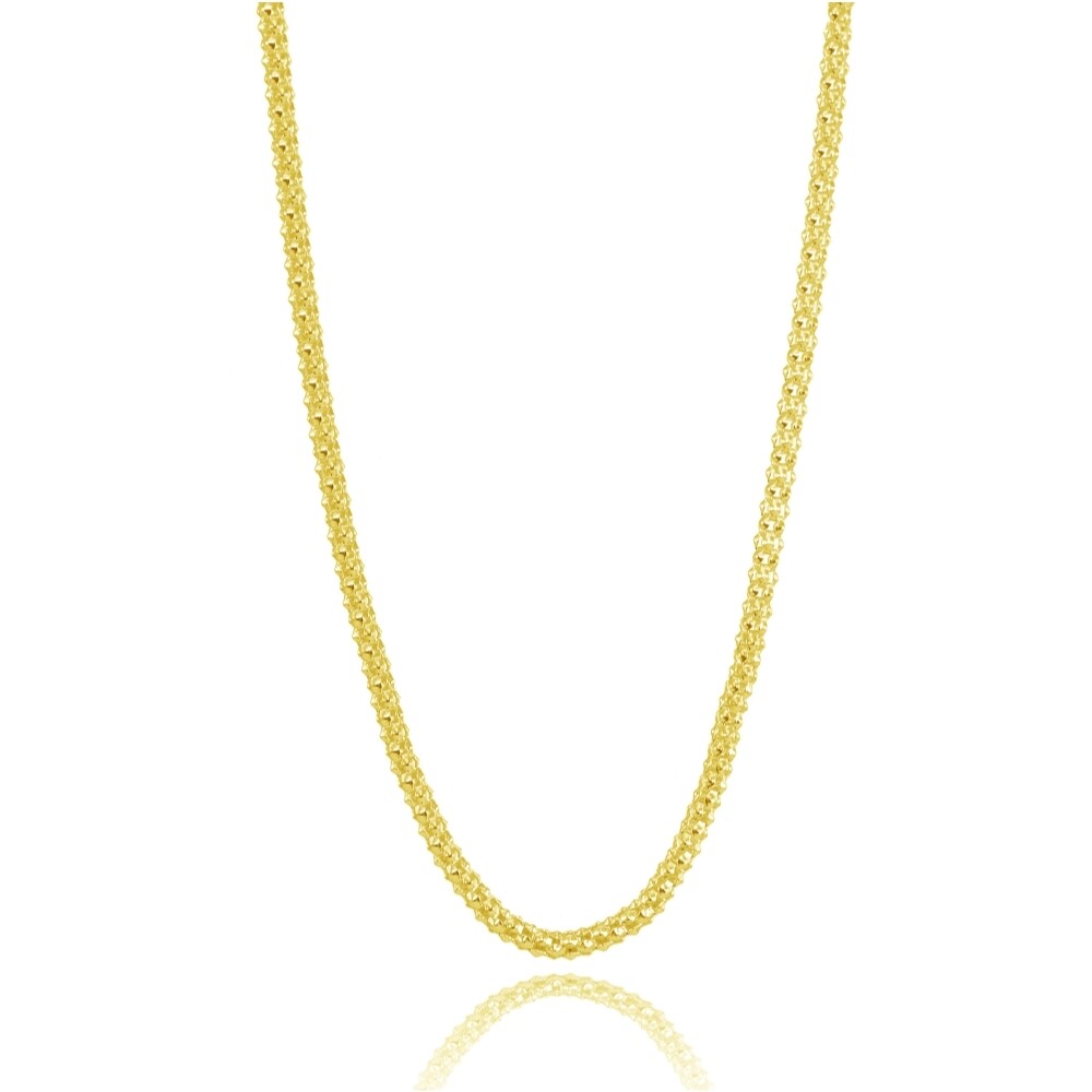 1.5mm Popcorn Chain Necklace in Gold Plated Sterling Silver, 30 Inches