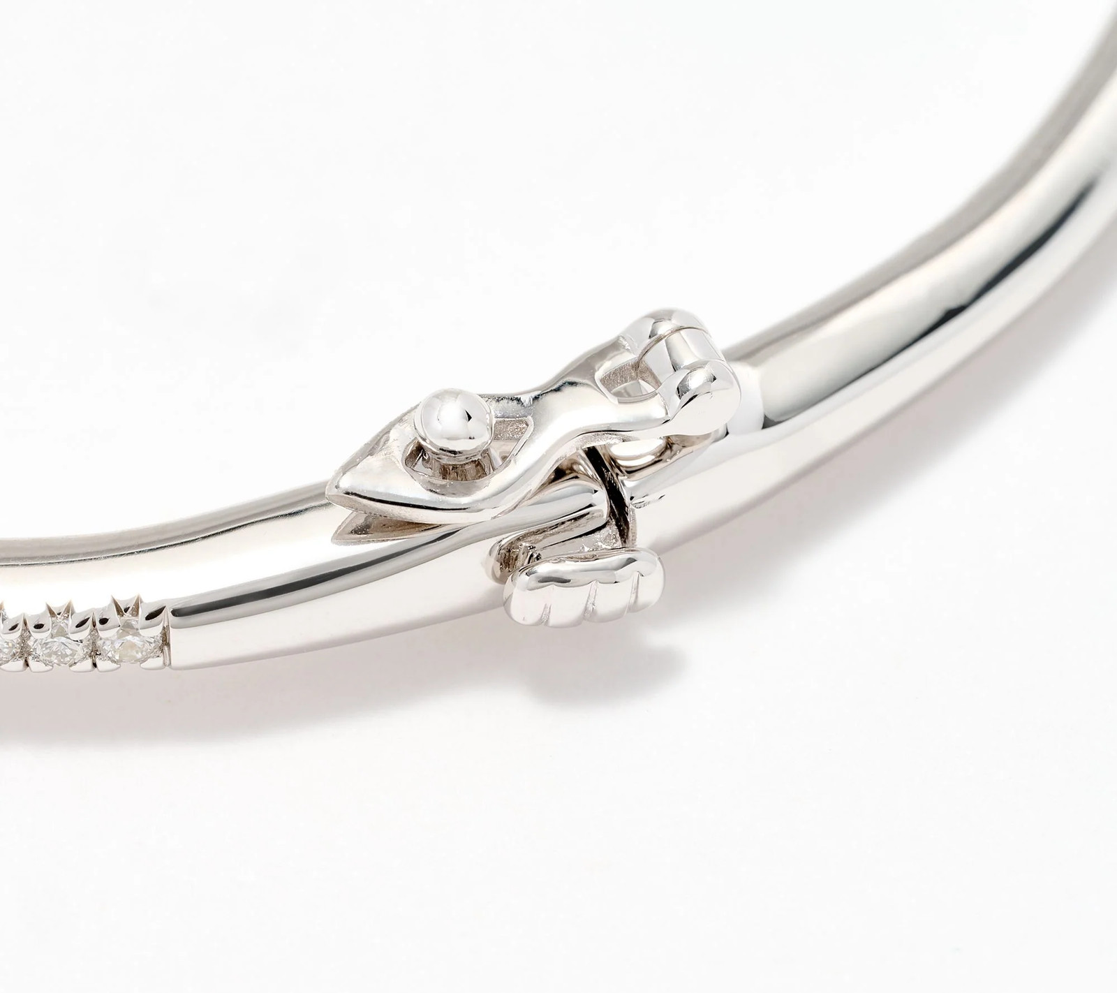 Fire Light Sterling Silver Lab Grown Diamond 1 cttw Graduated Bangle, 7-3/4″
