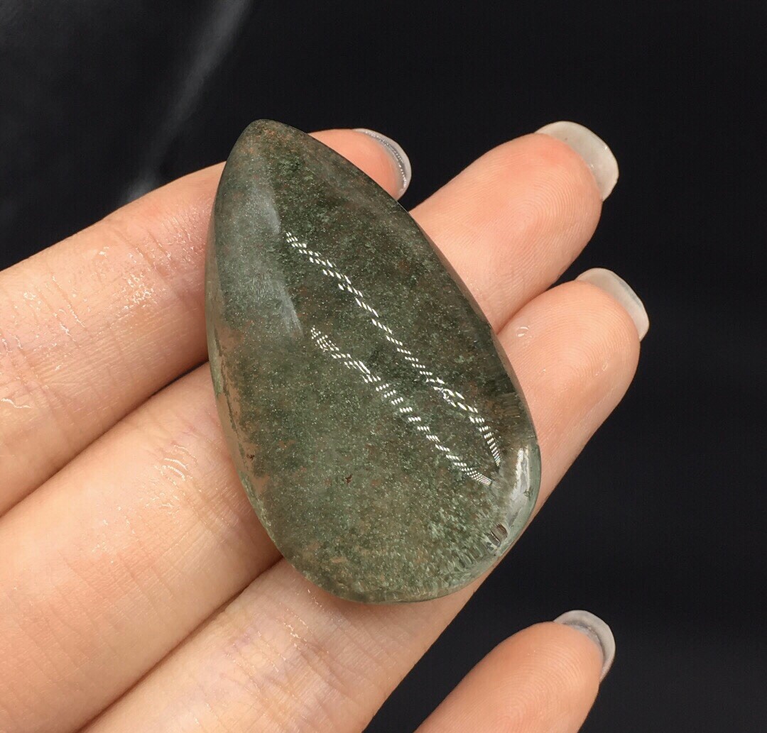 US SELLER Natural Green Phantom Quartz Pendant Teardrop Brazil Grade AA Crystal