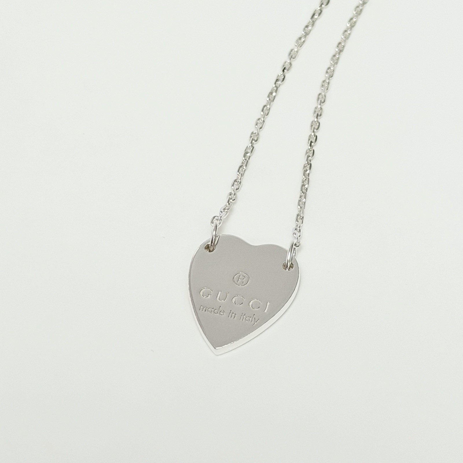 Authentic Gucci Heart Sterling Silver 925 Women’s Necklace 48cm With Packaging
