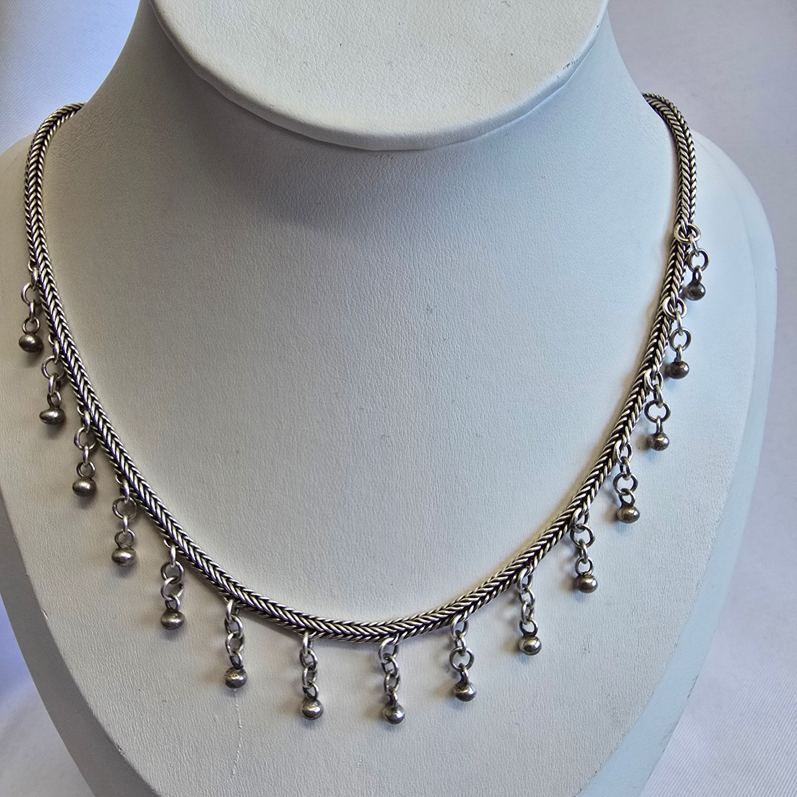 Sterling Silver Necklace 23.12g Fine Jewelry 16″ Hook Clasp