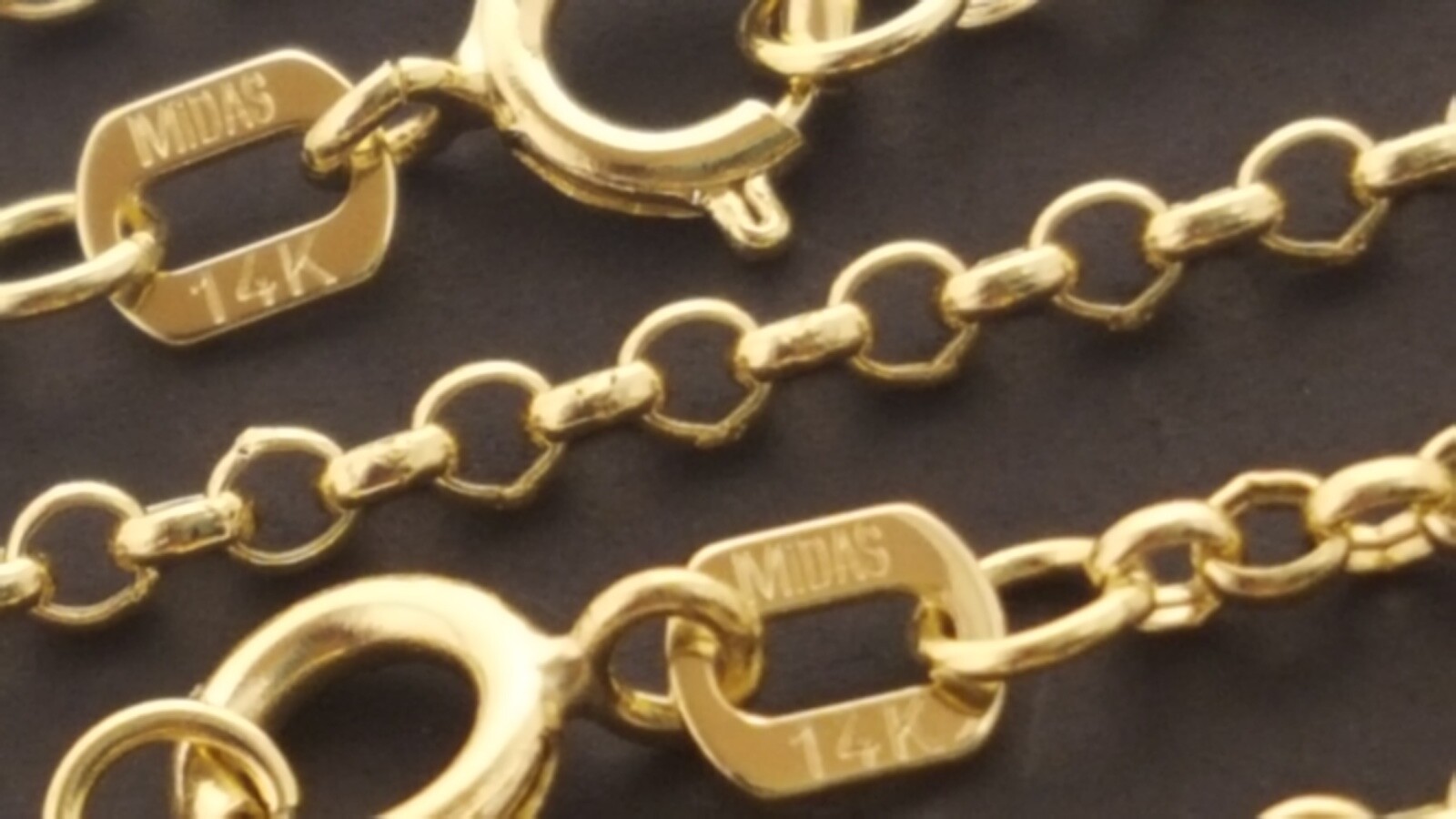 14 k Solid Yellow Gold 1.9 mm Rolo Chain Necklace 16″, 18″, 20″, 22″, 24”.