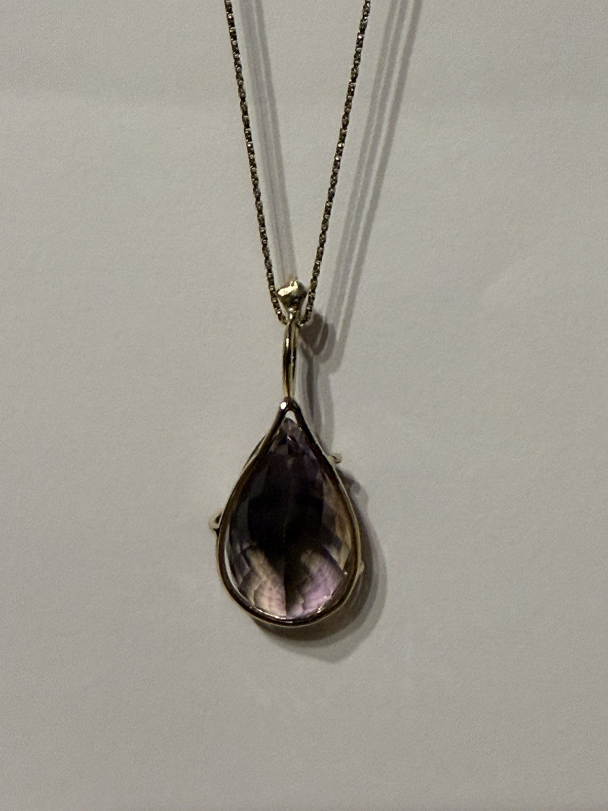 14k Yellow Gold 21.42 Carats bicolor Ametrine and diamond Pendant