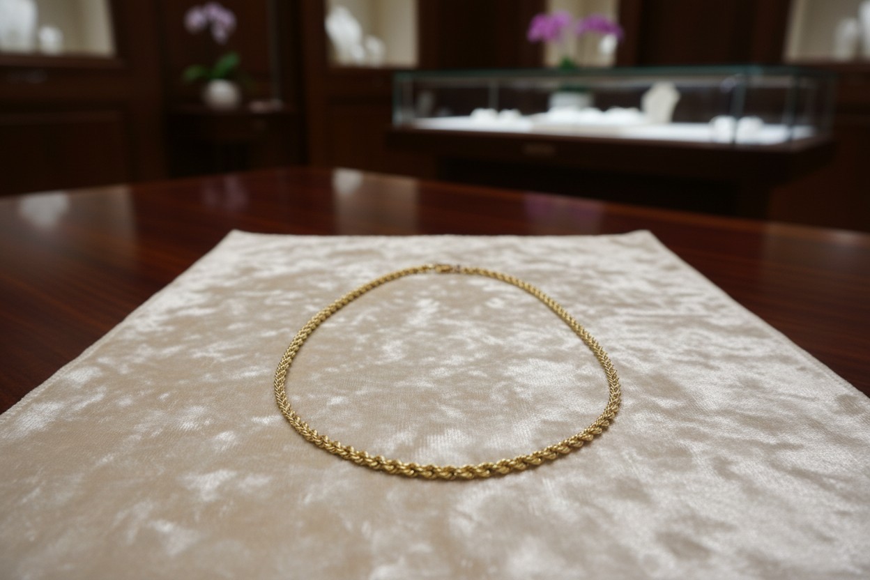 14k Solid Gold Rope Chain Necklace for Men – 19″ Length, 37.2g Heavyweight