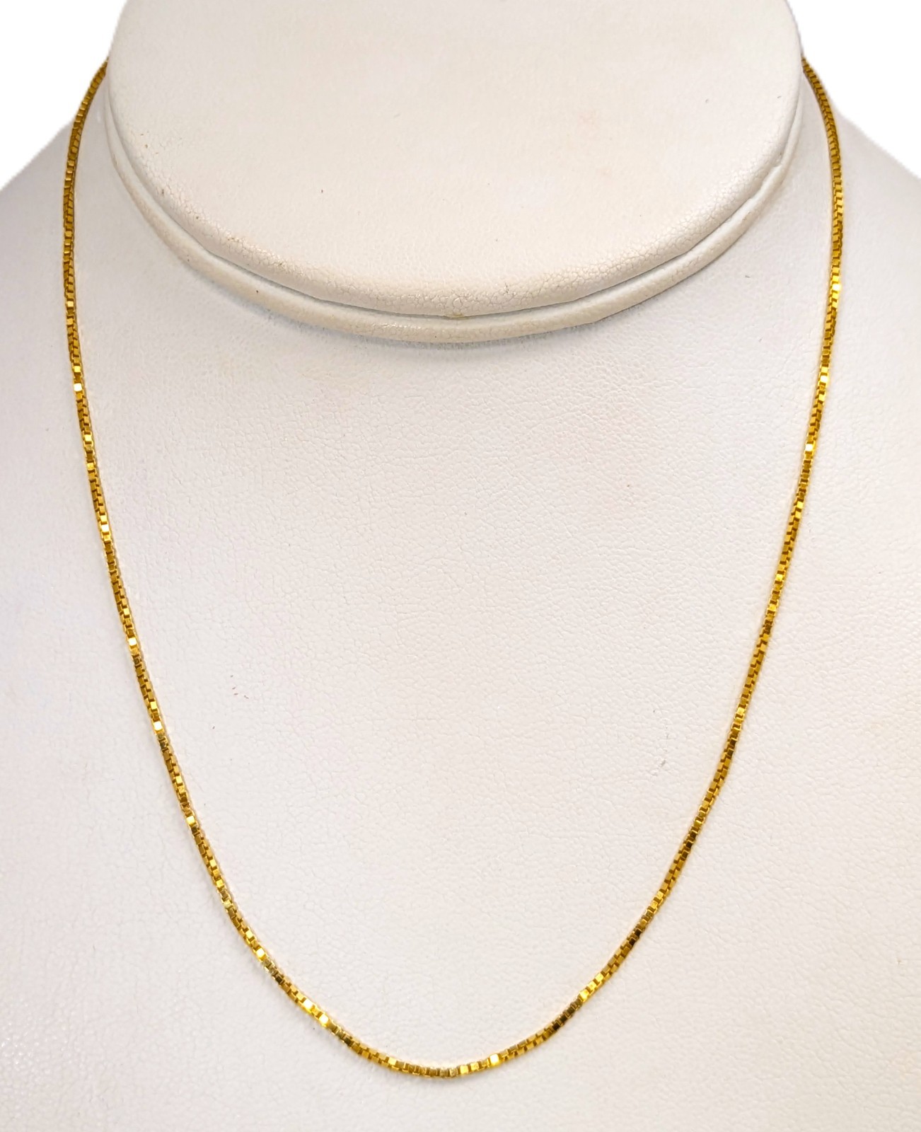 14K Gold Box Chain, 15-3/4” Long