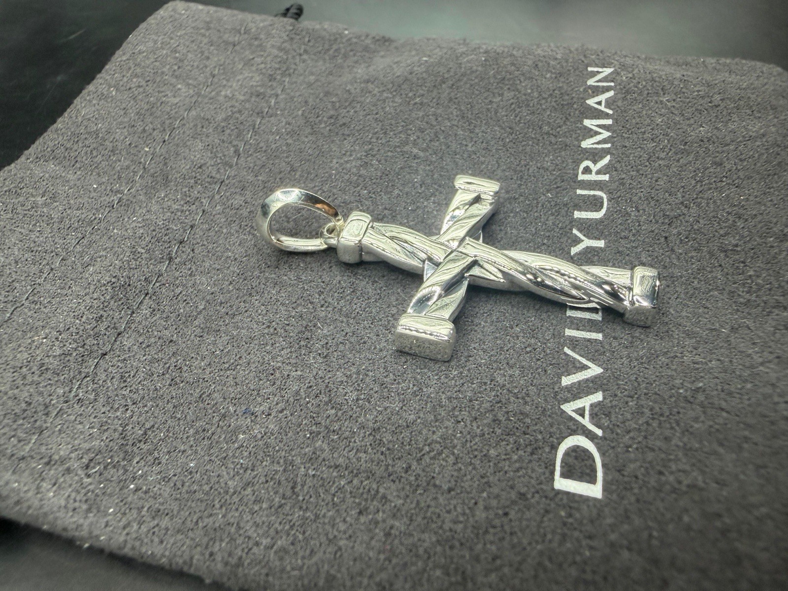 David Yurman Sterling Silver Helios Cross Pendant Amulet