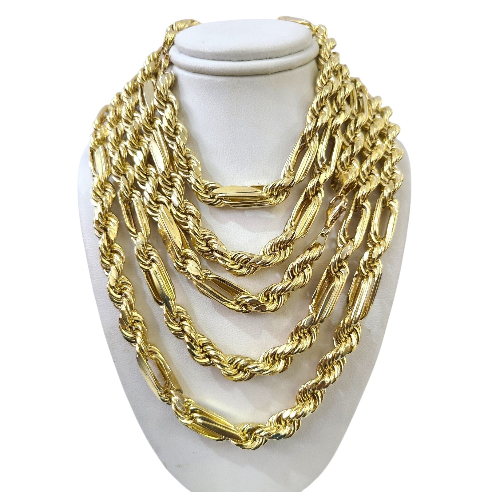 Real 10k Milano Rope Chain Necklace 8mm 22″ 24″ 26″ 28″ Thick Hollow Genuine