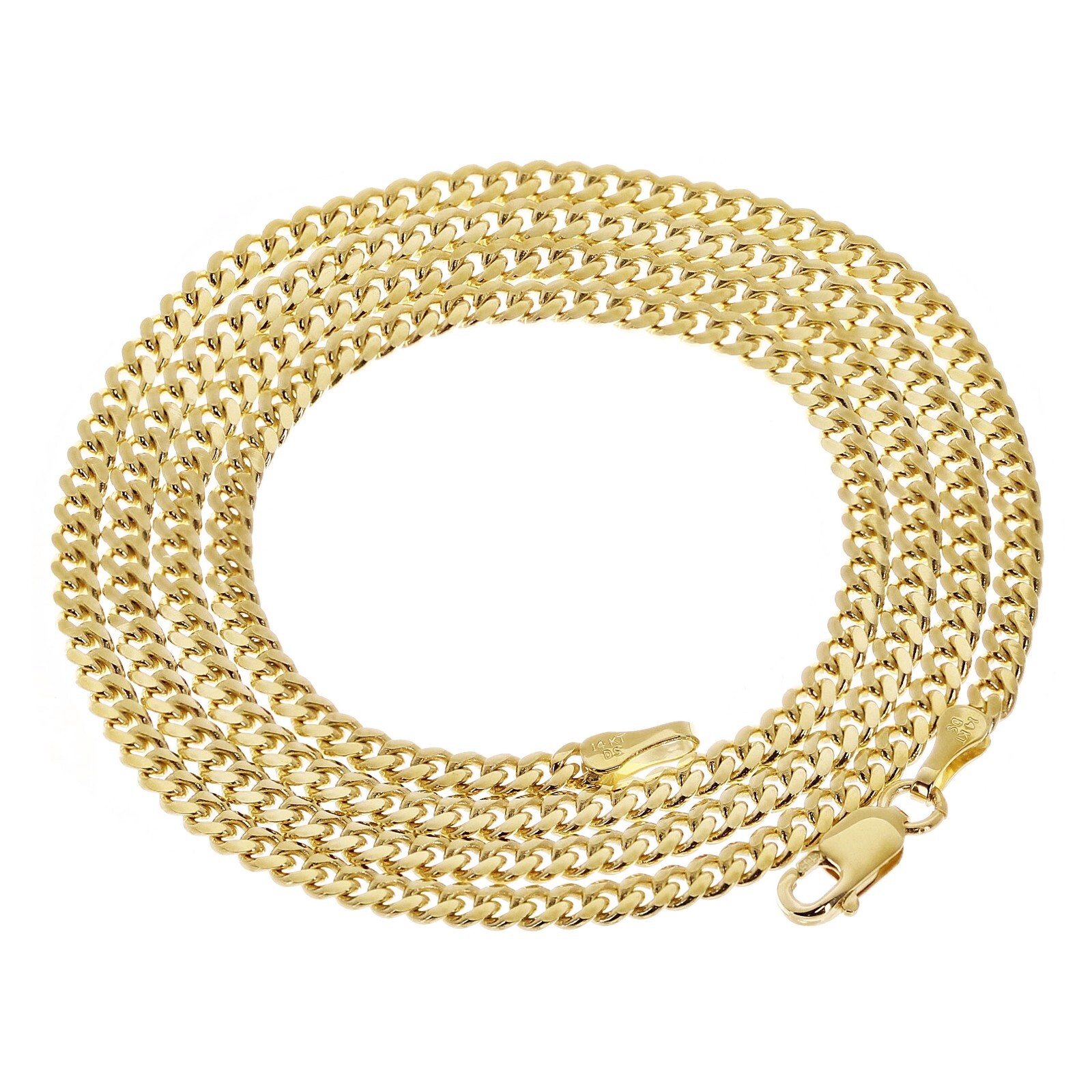 Italian 14k Yellow Gold Solid Miami Cuban Link Chain Necklace 22″ 3mm 14.6 grams
