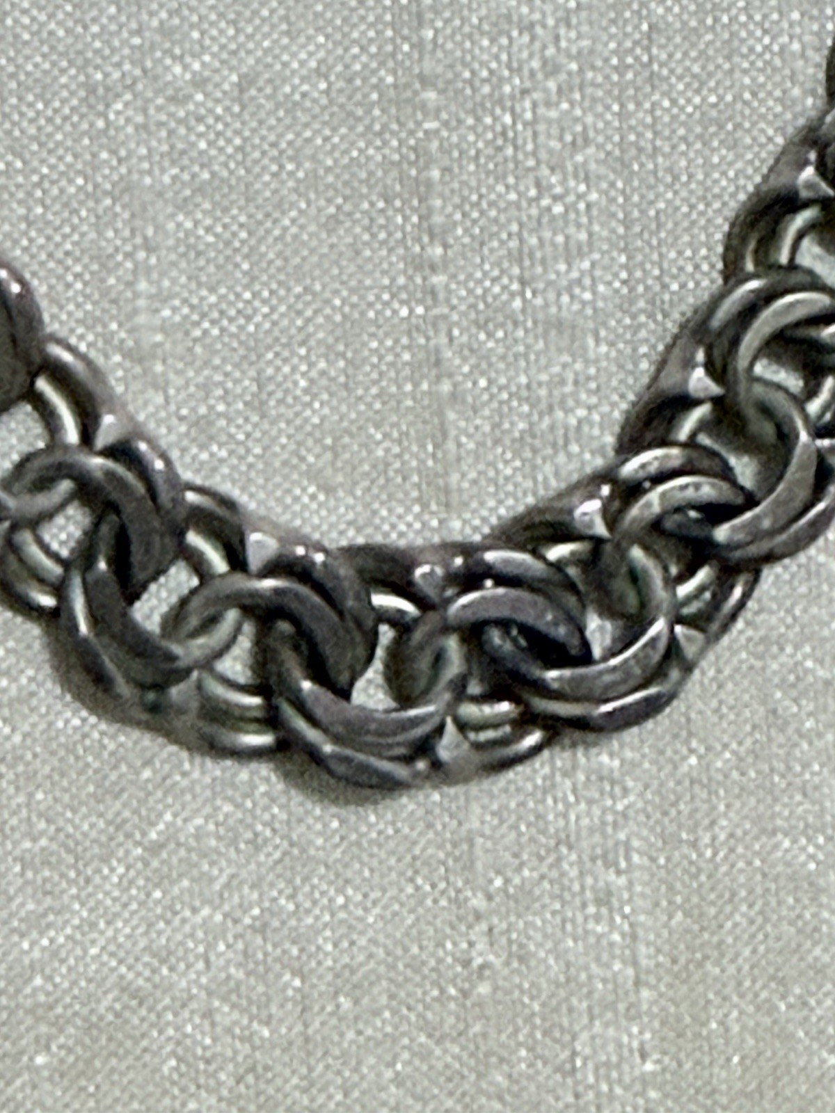 Sterling Silver Double Flat Curb Link Chain Necklace 18.3 Grams 925 Vintage