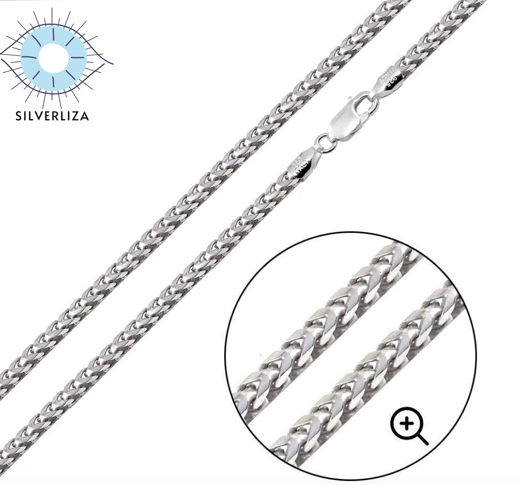 Solid Sterling Silver Franco Link Chain Necklace 925 Silver Chain/ALL SIZE-ITALY